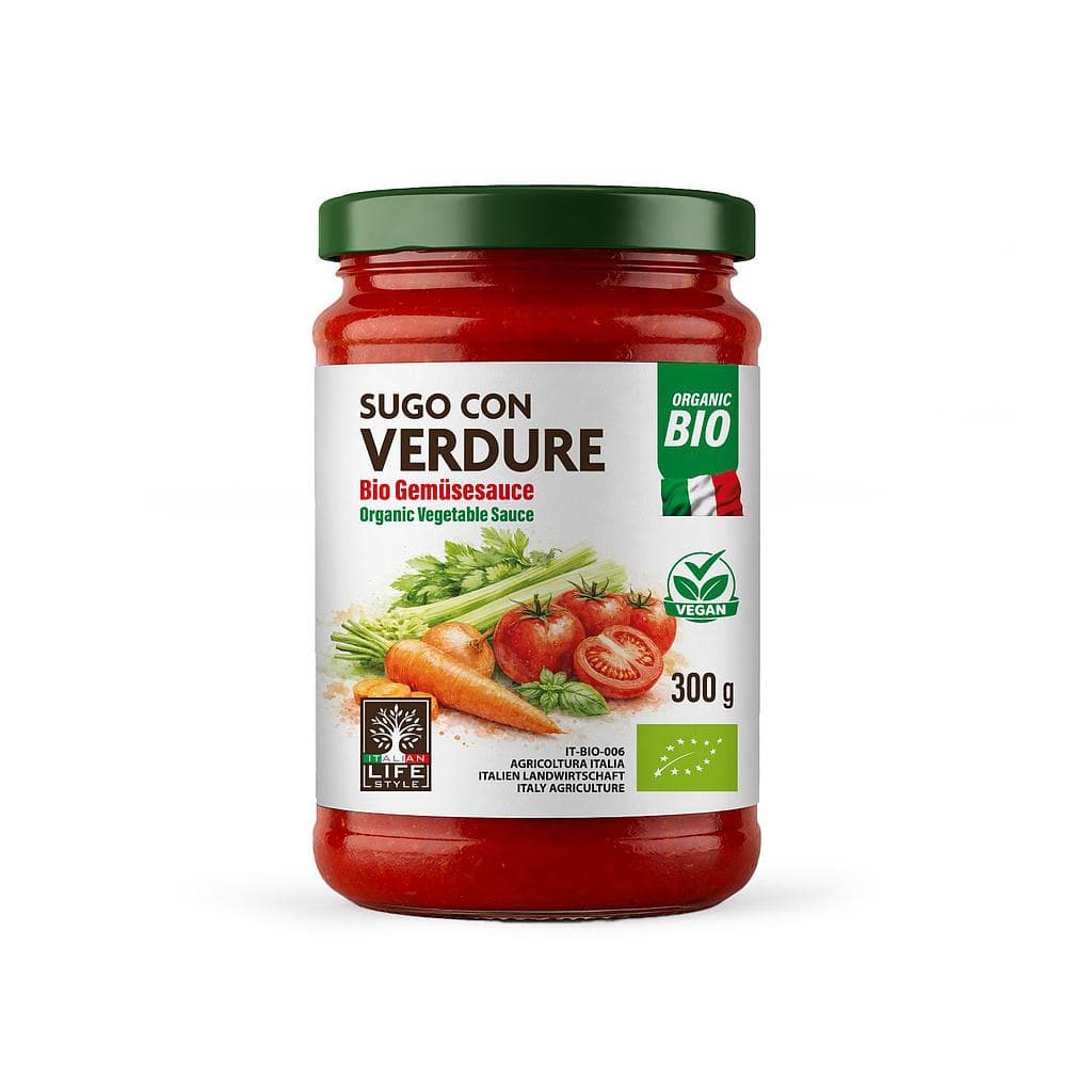 Sugo con verdure BIO 300g - Regolamento (UE) 2018/848-IT-BIO-14