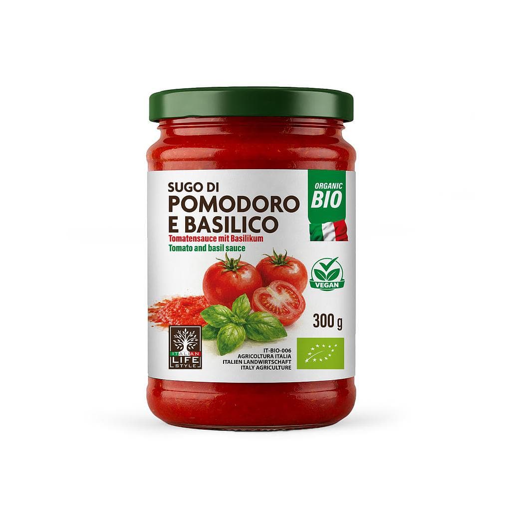Sugo di pomodoro e basilico BIO 300g - Regolamento (UE) 2018/848-IT-BIO-14